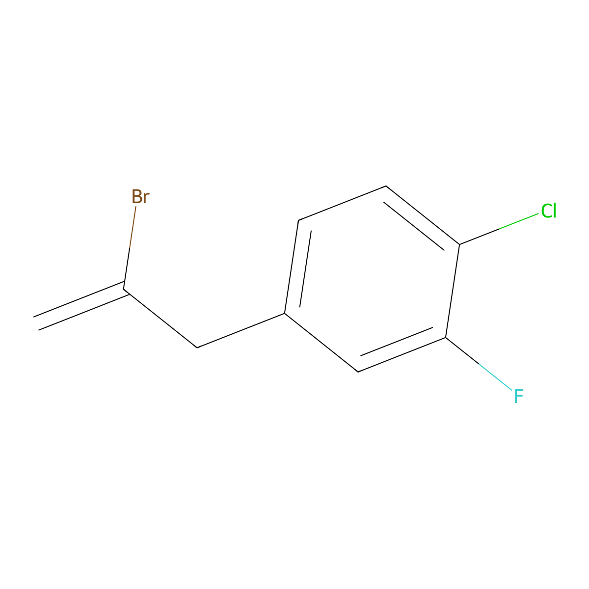 2-Bromo-3-(4-chloro-3-fluorophenyl)-1-propene molecular structure, CAS 842140-30-1