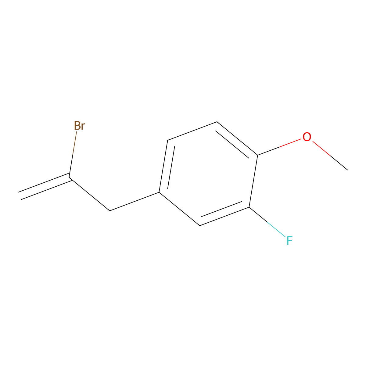 2-Bromo-3-(3-fluoro-4-methoxyphenyl)-1-propene molecular structure, CAS 842140-40-3