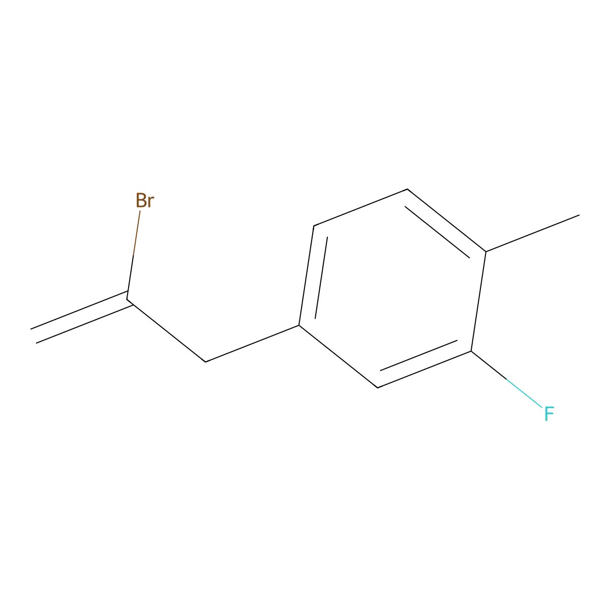2-Bromo-3-(3-fluoro-4-methylphenyl)-1-propene molecular structure, CAS 842140-41-4
