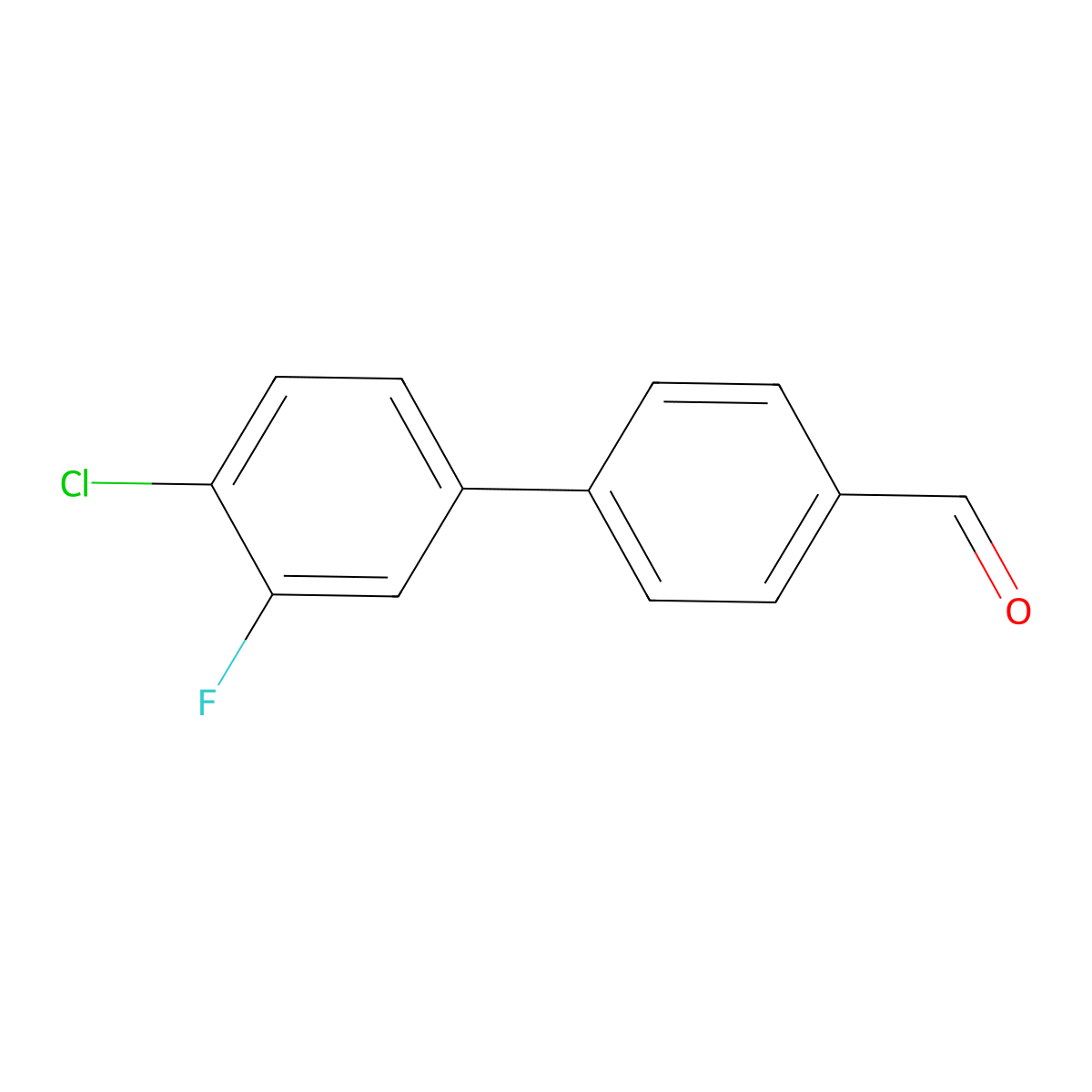 4'-Chloro-3'-fluoro[1,1'-biphenyl]-4-carbaldehyde molecular structure, CAS 842140-45-8