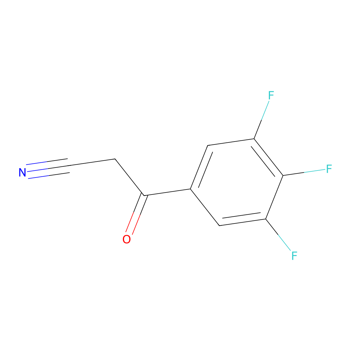 3,4,5-Trifluorobenzoylacetonitrile molecular structure, CAS 842140-50-5