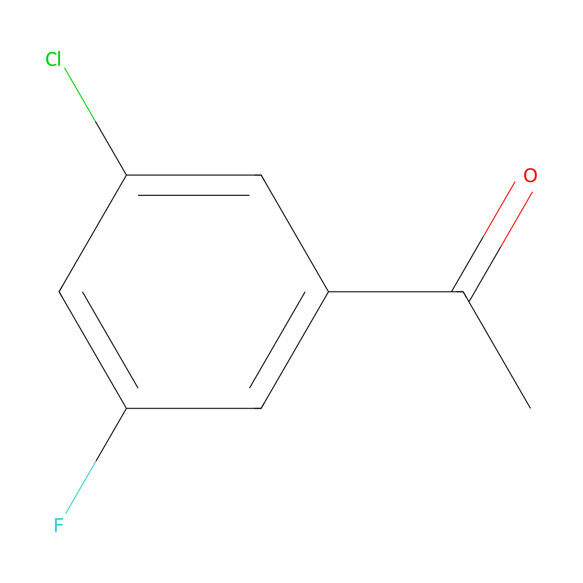 1-(3-Chloro-5-fluorophenyl)ethan-1-one molecular structure, CAS 842140-52-7