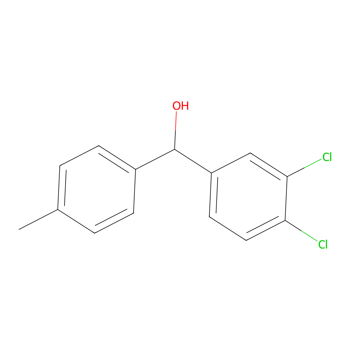 3,4-Dichloro-4'-methylbenzhydrol molecular structure, CAS 842140-56-1