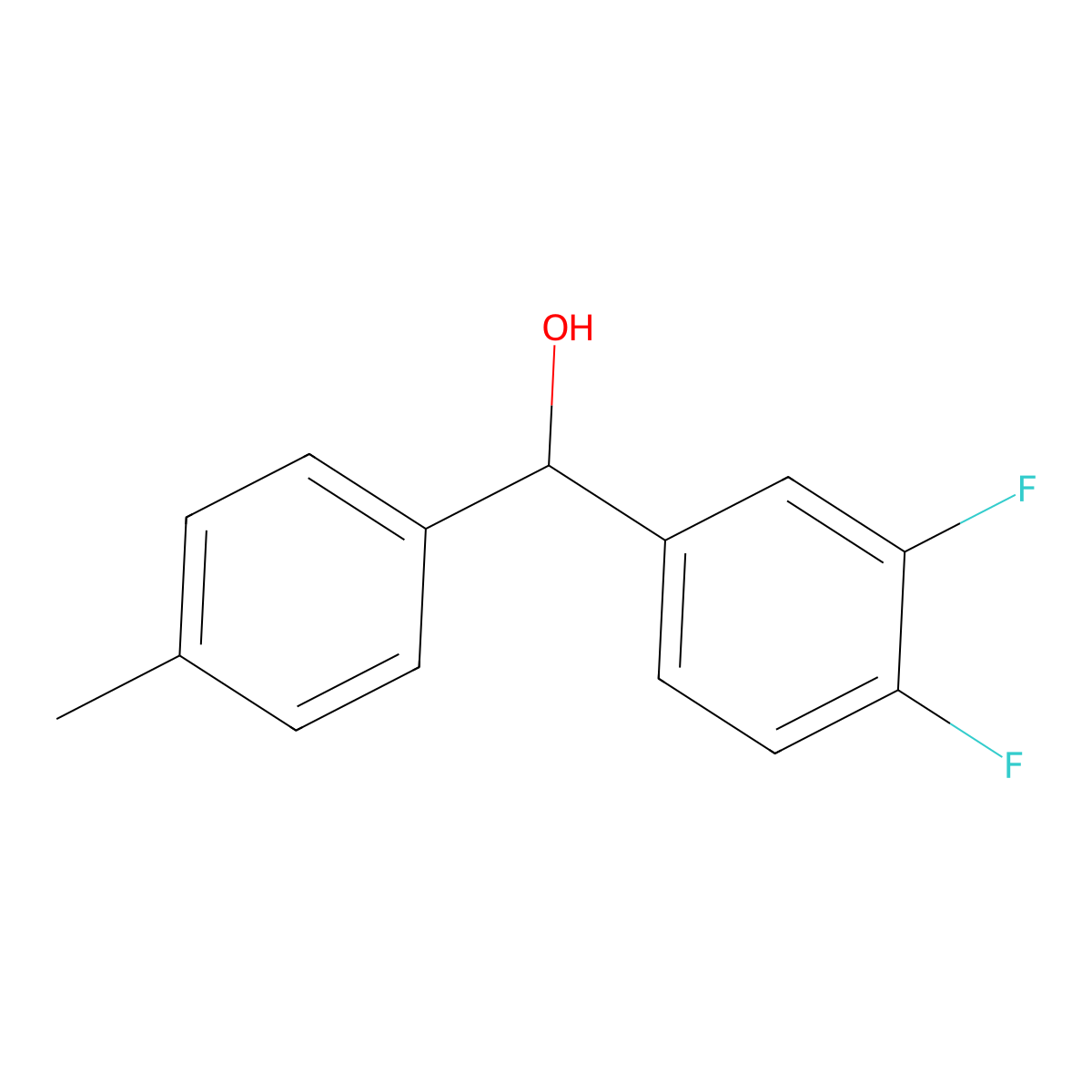 (3,4-Difluorophenyl)(p-tolyl)methanol molecular structure, CAS 842140-57-2