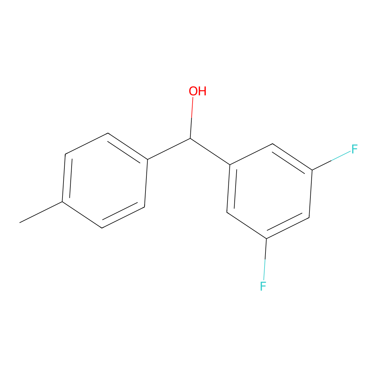 3,5-Difluoro-4'-methylbenzhydrol molecular structure, CAS 842140-58-3