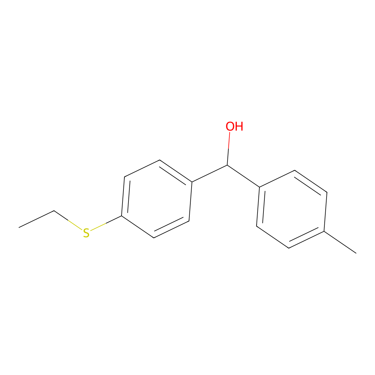 4-(Ethylthio)-4'-methylbenzhydrol molecular structure, CAS 842140-61-8