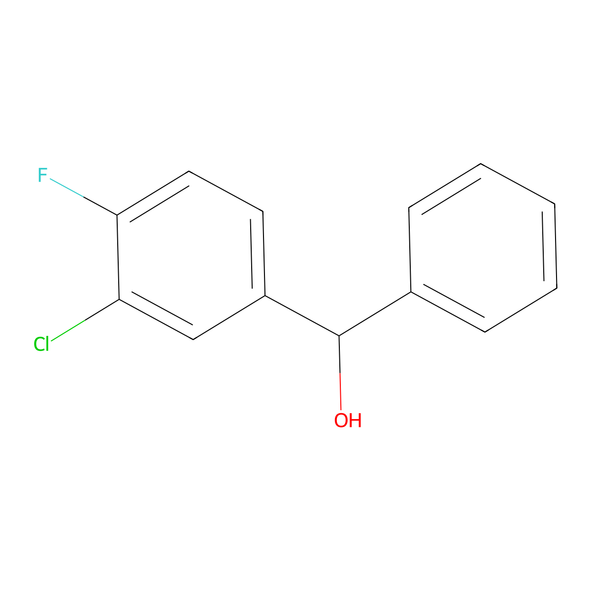 (3-Chloro-4-fluorophenyl)(phenyl)methanol molecular structure, CAS 842140-64-1