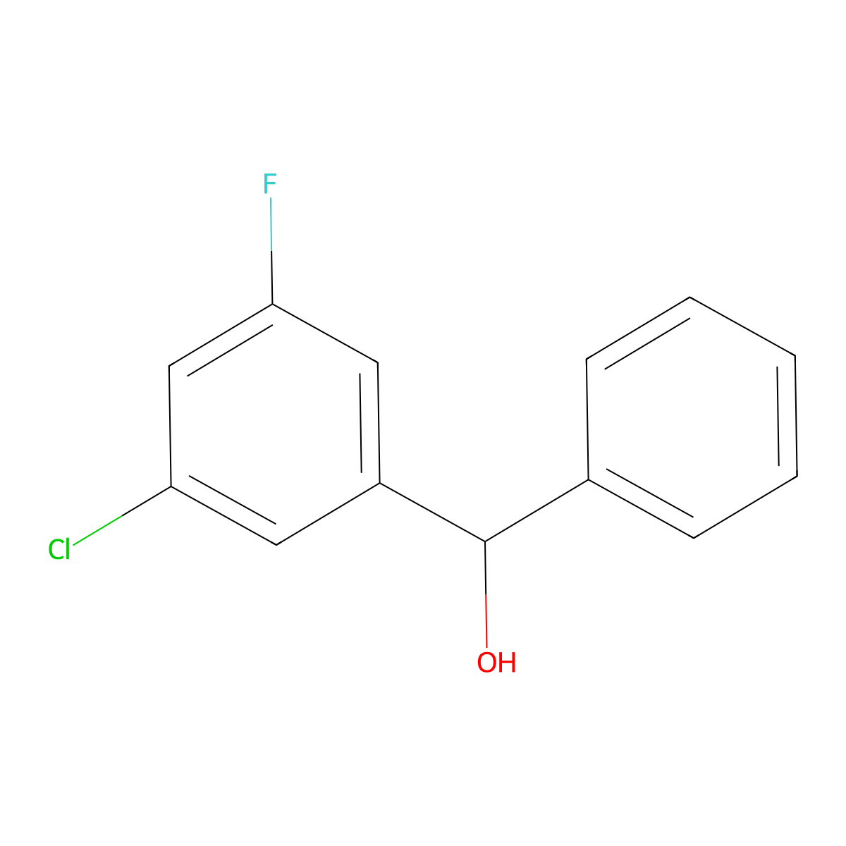 (3-Chloro-5-fluorophenyl)(phenyl)methanol molecular structure, CAS 842140-65-2