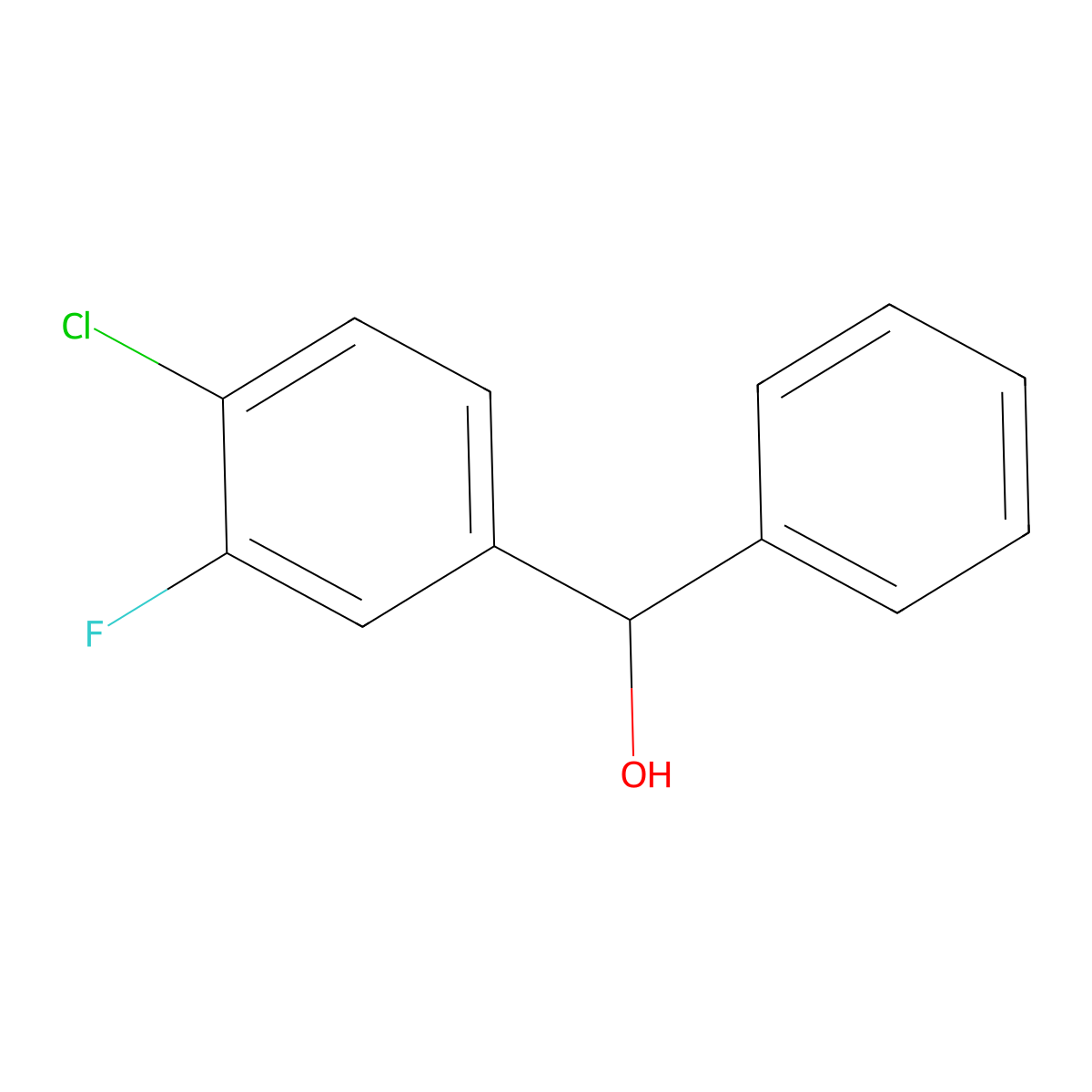 (4-Chloro-3-fluorophenyl)(phenyl)methanol molecular structure, CAS 842140-66-3