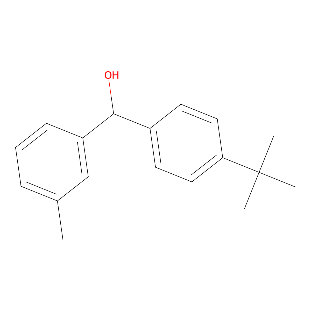 4-tert-Butyl-3'-methylbenzhydrol molecular structure, CAS 842140-68-5