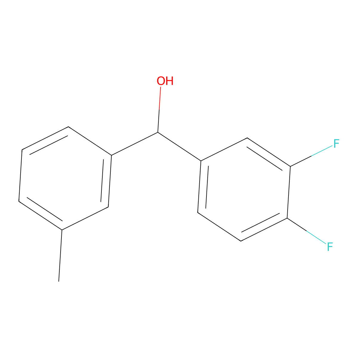 (3,4-Difluorophenyl)(m-tolyl)methanol molecular structure, CAS 842140-74-3