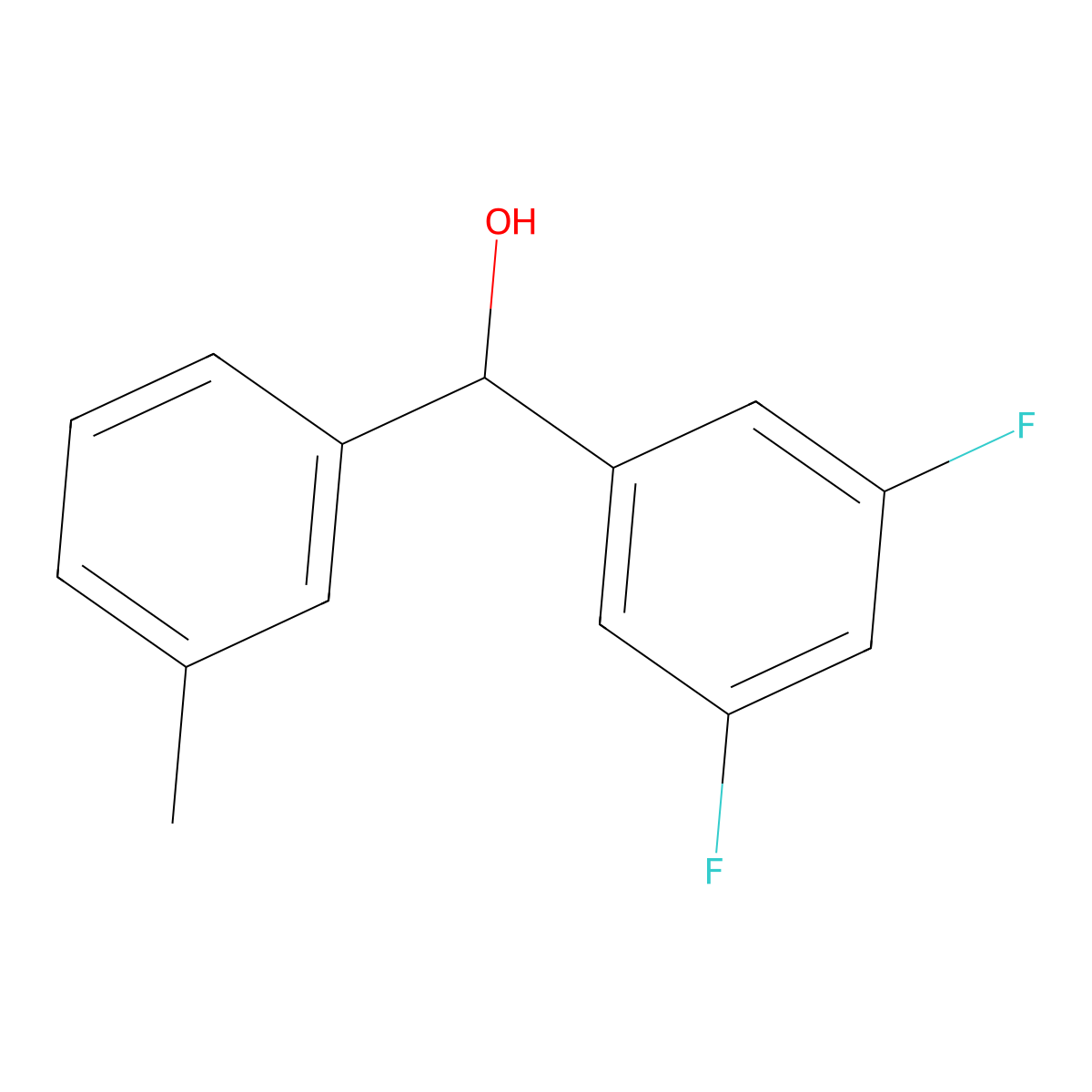 3,5-Difluoro-3'-methylbenzhydrol molecular structure, CAS 842140-75-4