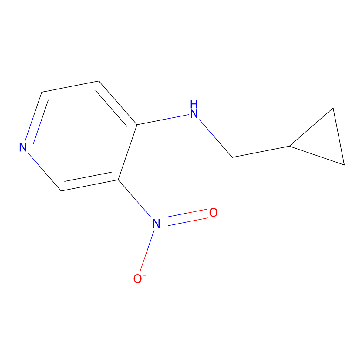 N-(cyclopropylmethyl)-3-nitropyridin-4-amine molecular structure, CAS 842143-89-9