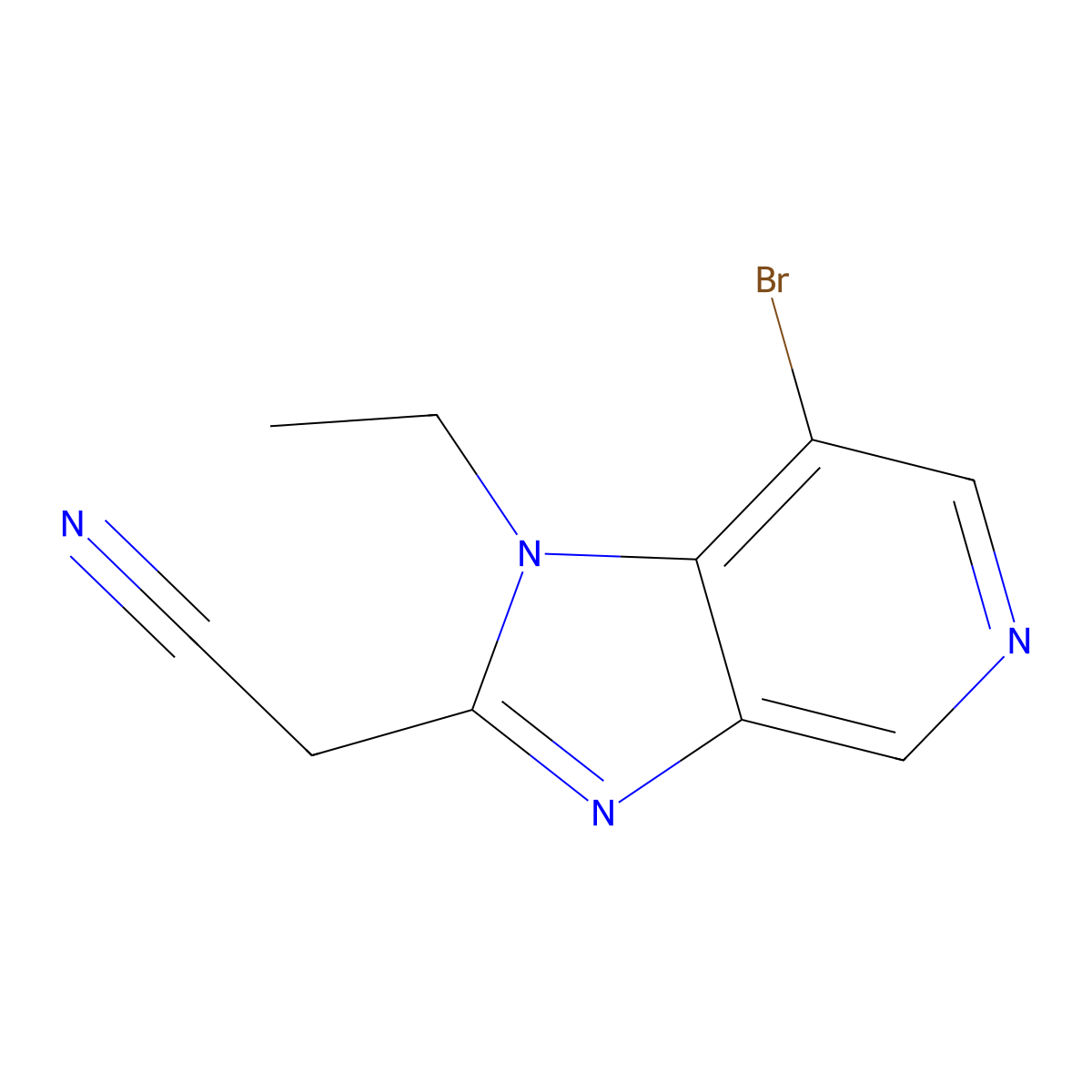 2-(7-Bromo-1-ethyl-1H-imidazo[4,5-c]pyridin-2-yl)acetonitrile molecular structure, CAS 842143-97-9