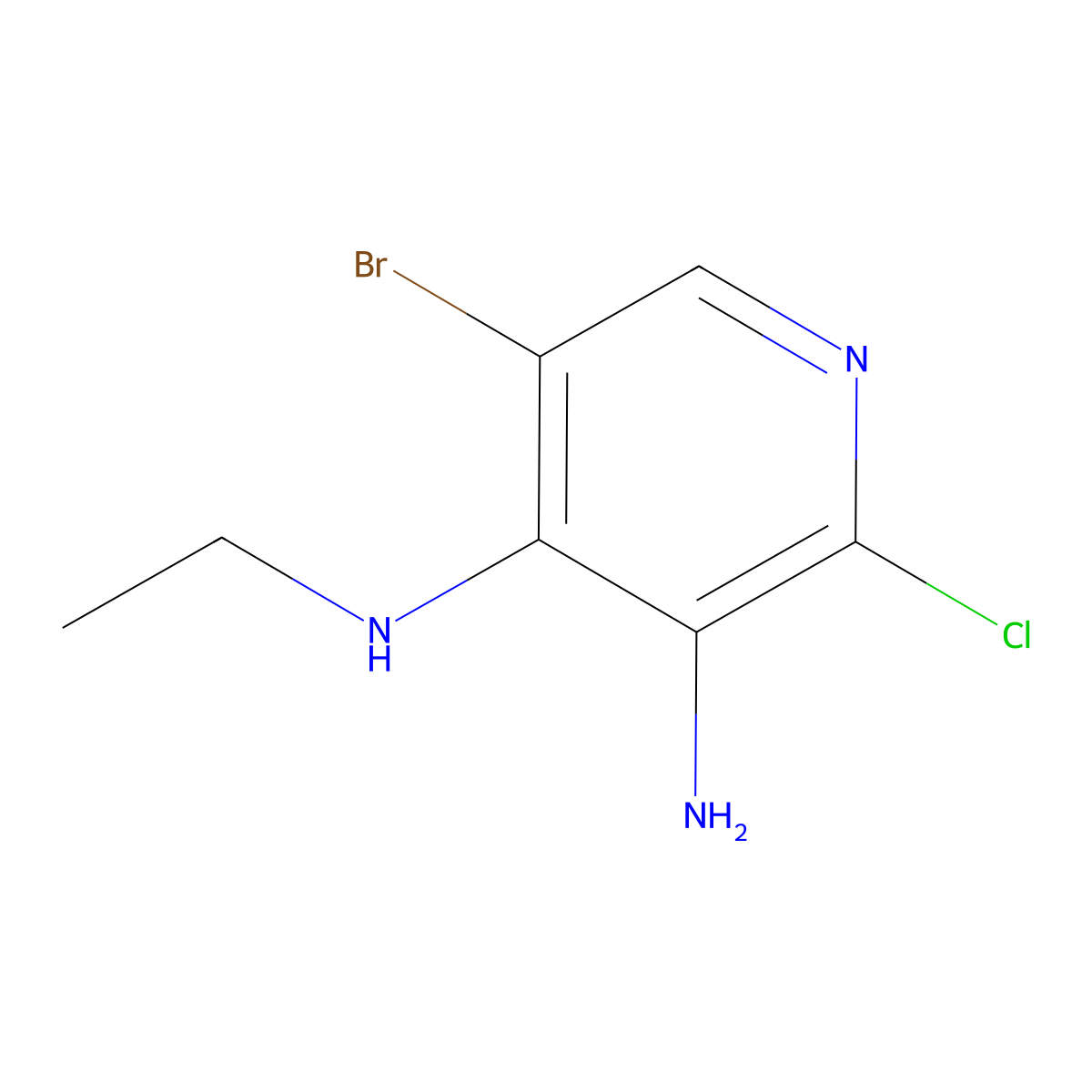 3-Amino-5-bromo-2-chloro-4-ethylaminopyridine molecular structure, CAS 842144-03-0