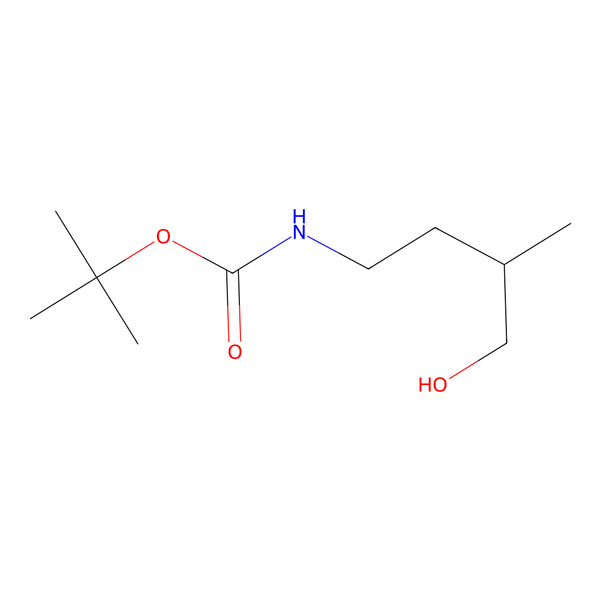 tert-butyl N-(4-hydroxy-3-methylbutyl)carbamate molecular structure, CAS 842146-73-0