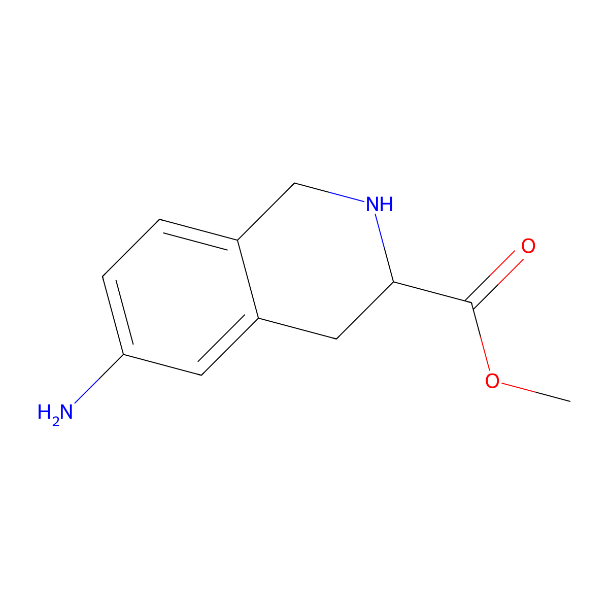 Methyl 6-amino-1,2,3,4-tetrahydroisoquinoline-3-carboxylate molecular structure, CAS 842150-13-4