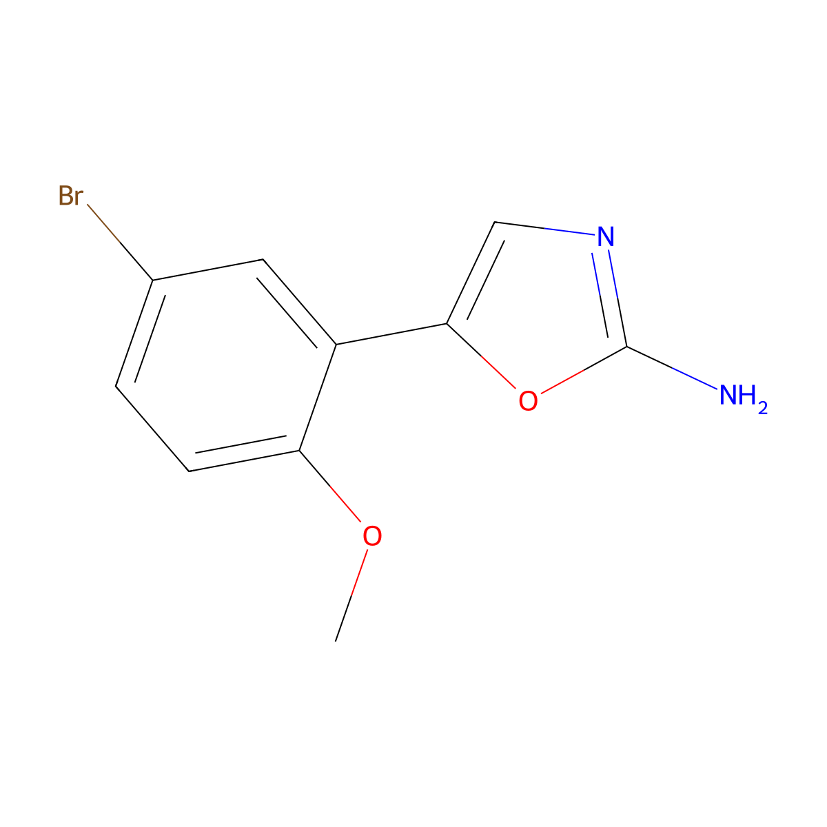 5-(5-Bromo-2-methoxyphenyl)oxazol-2-amine molecular structure, CAS 842155-58-2
