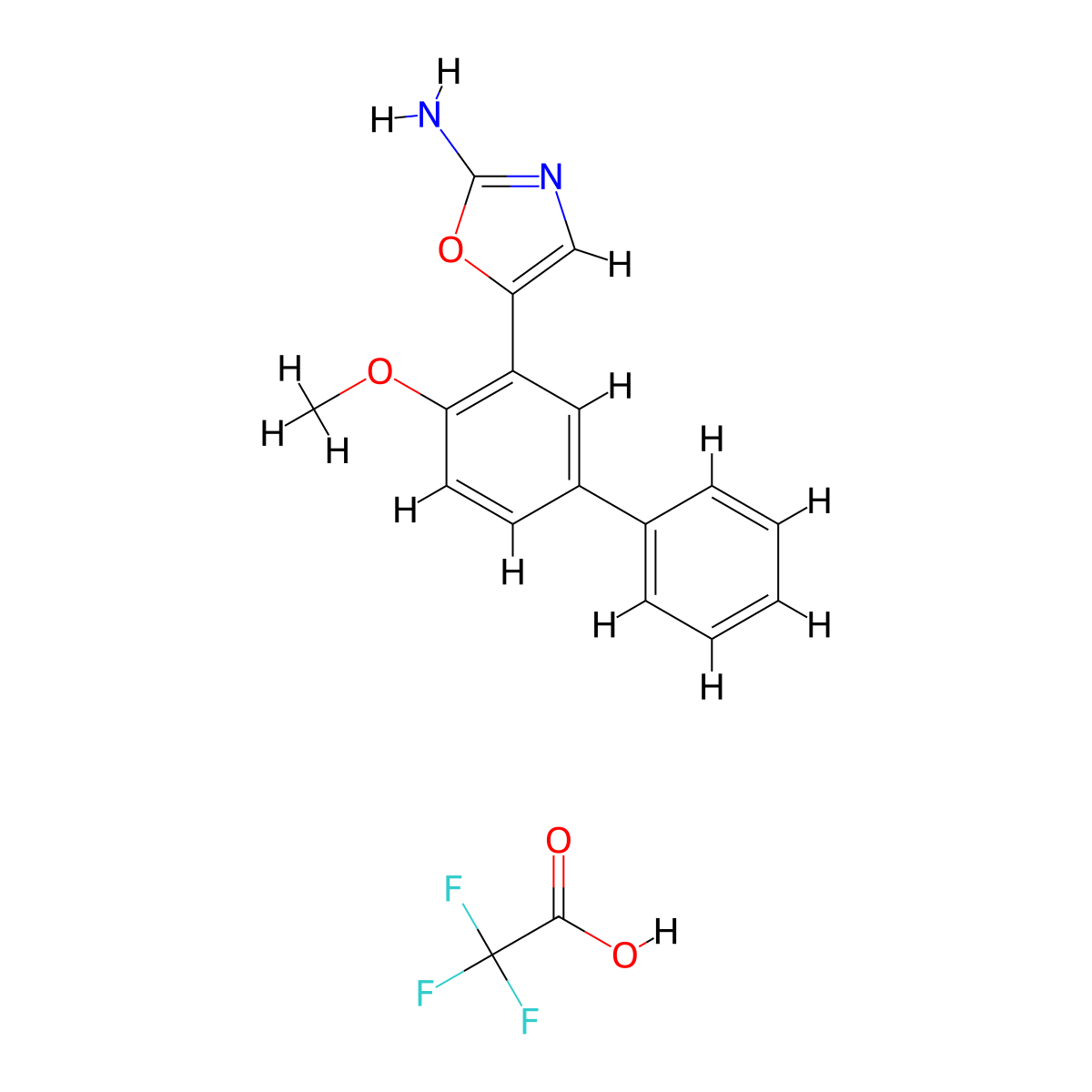 5-(4-Methoxy-[1,1'-biphenyl]-3-yl)oxazol-2-amine 2,2,2-trifluoroacetate molecular structure, CAS 842155-60-6
