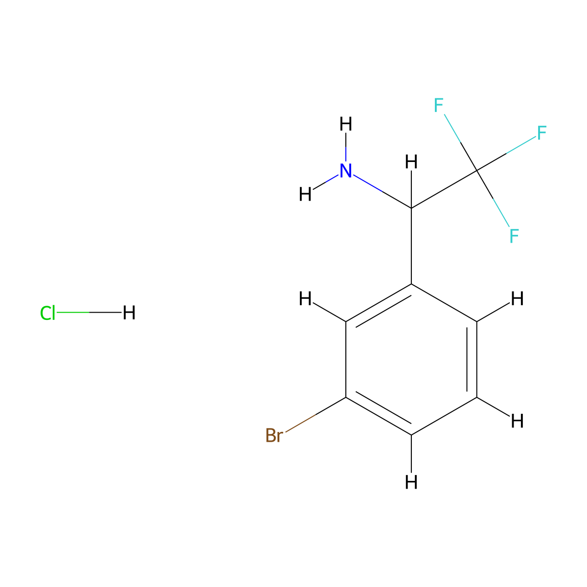 1-(3-Bromo-phenyl)-2,2,2-trifluoro-ethylamine hydrochloride molecular structure, CAS 842169-71-5