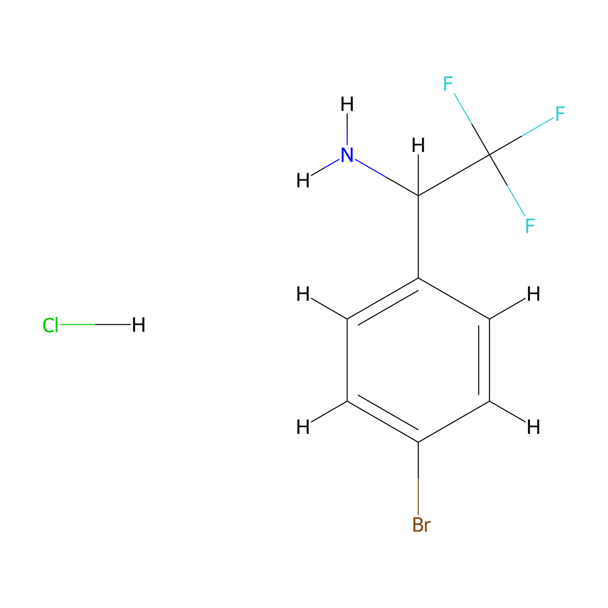 1-(4-Bromophenyl)-2,2,2-trifluoroethanamine hydrochloride molecular structure, CAS 842169-72-6