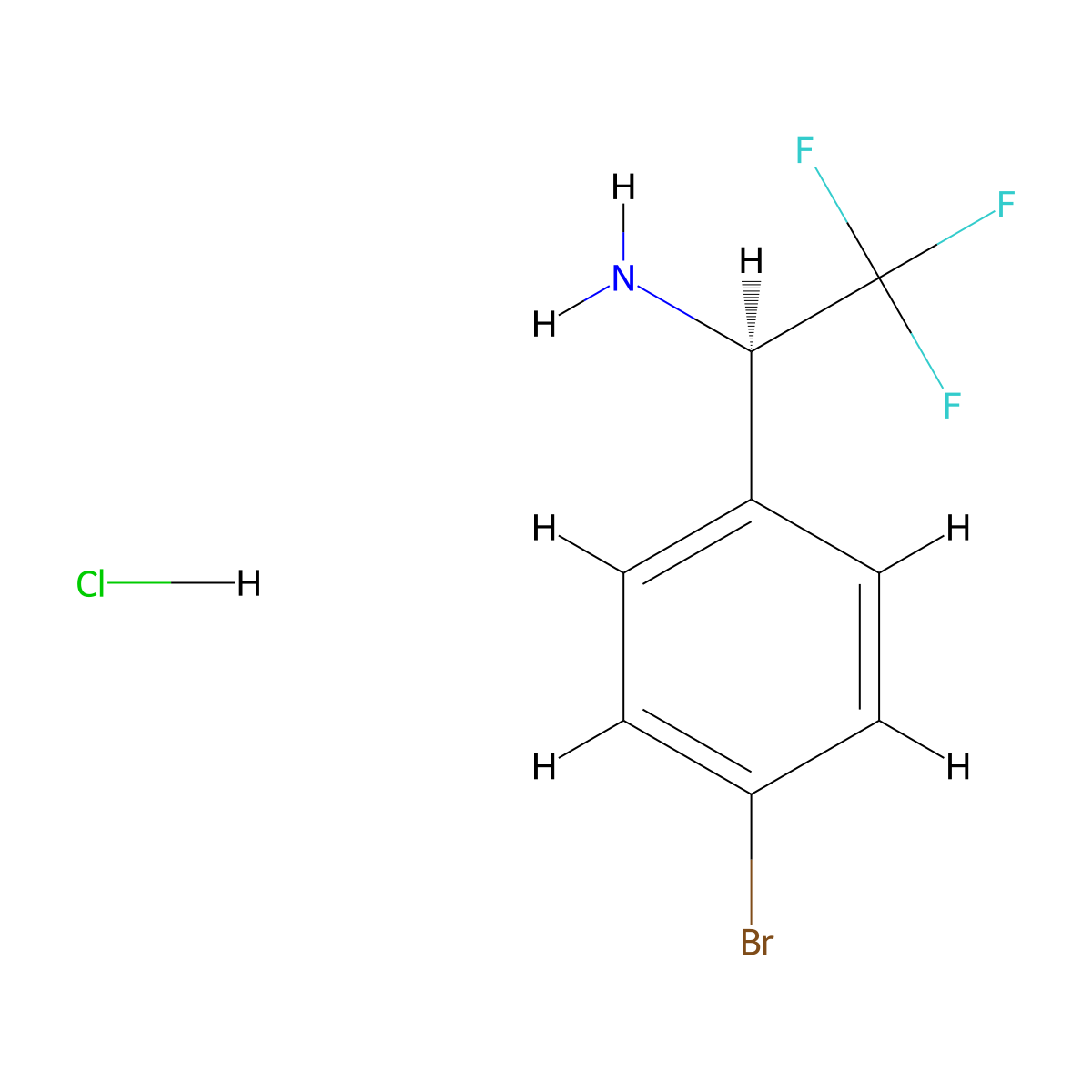 (R)-1-(4-Bromophenyl)-2,2,2-trifluoroethanamine hydrochloride molecular structure, CAS 842169-83-9