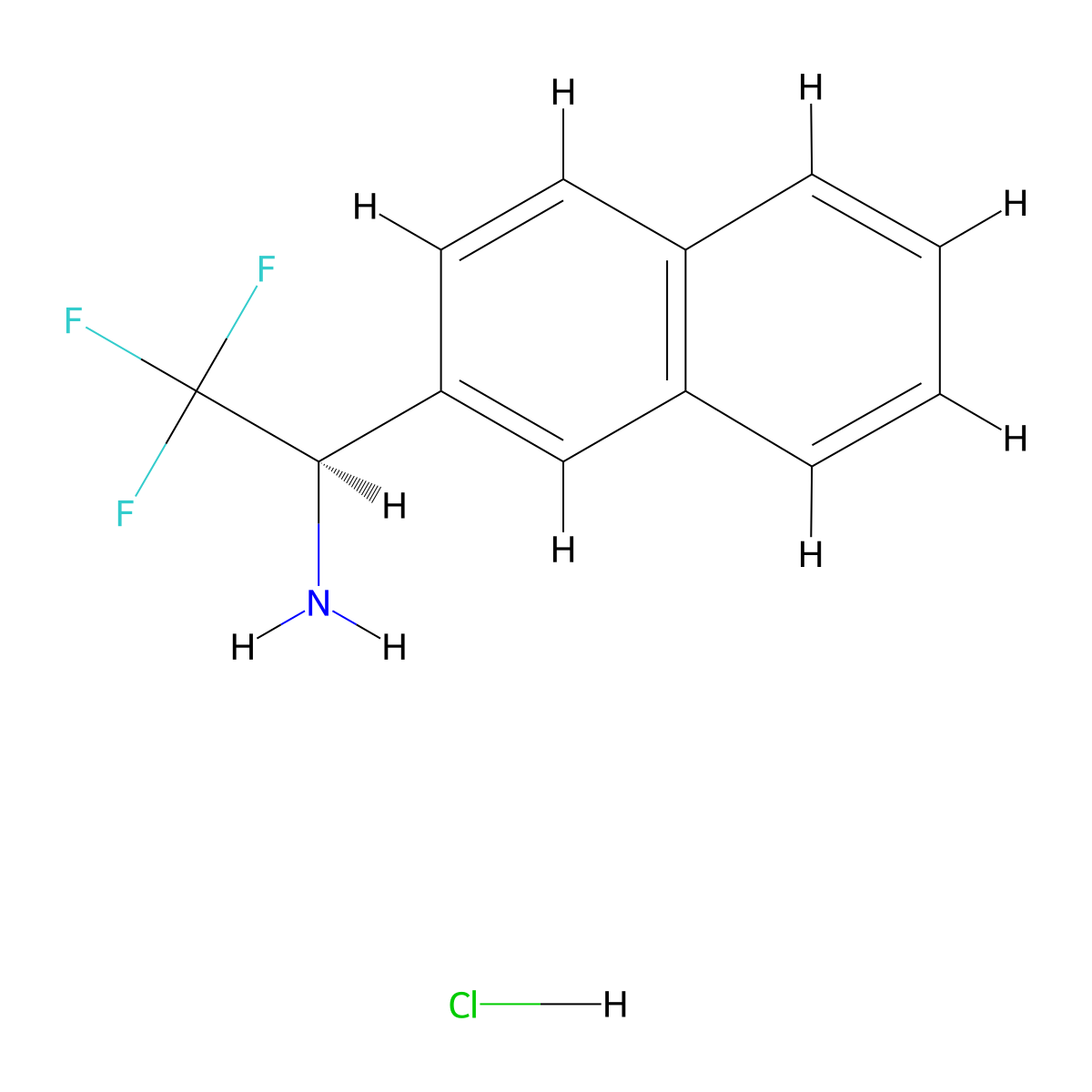 (R)-2,2,2-trifluoro-1-(naphthalen-2-yl)ethan-1-amine hydrochloride molecular structure, CAS 842170-01-8