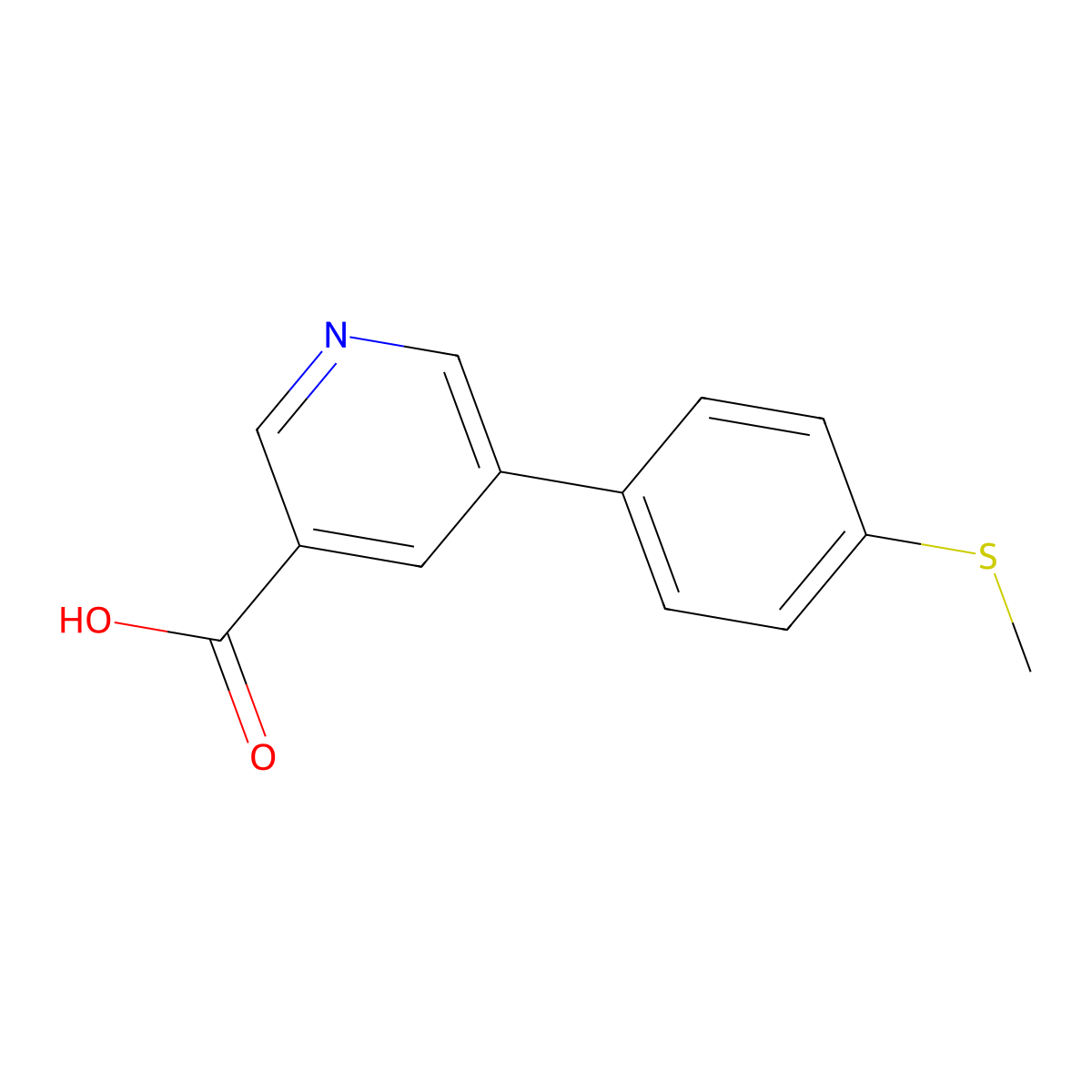 5-[4-(Methylsulfanyl)phenyl]nicotinic acid molecular structure, CAS 842170-40-5
