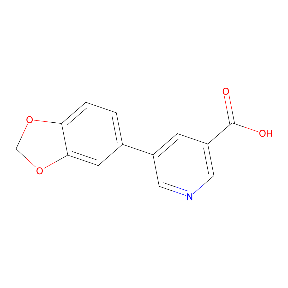 5-(Benzo[D][1,3]dioxol-5-YL)nicotinic acid molecular structure, CAS 842170-41-6