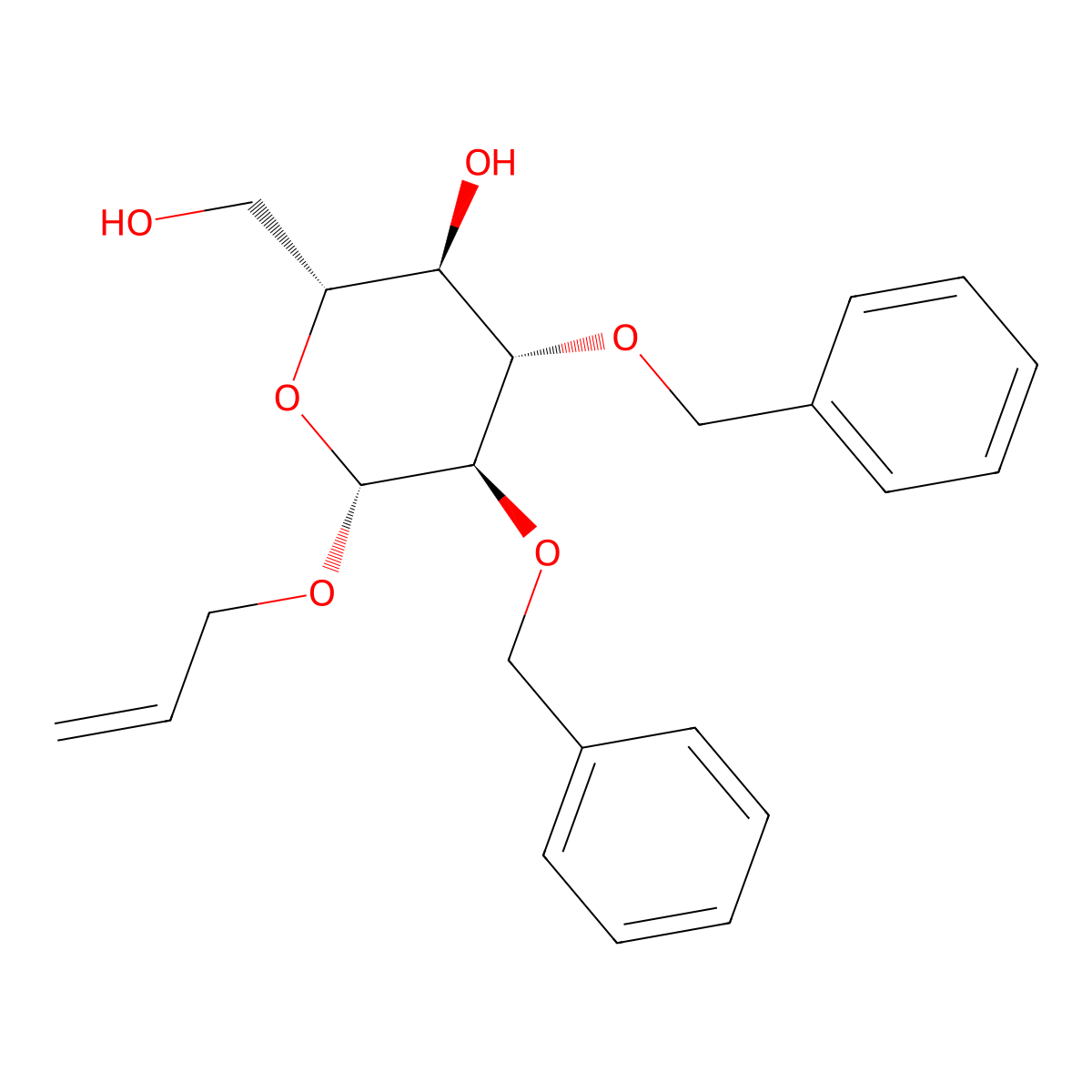 Allyl 2,3-di-O-benzyl-b-D-glucopyranoside molecular structure, CAS 84218-68-8