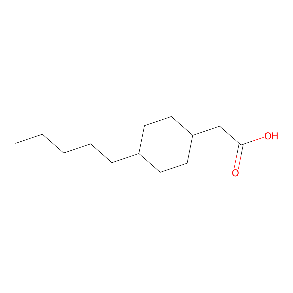 2-(4-pentylcyclohexyl)acetic Acid molecular structure, CAS 84219-03-4