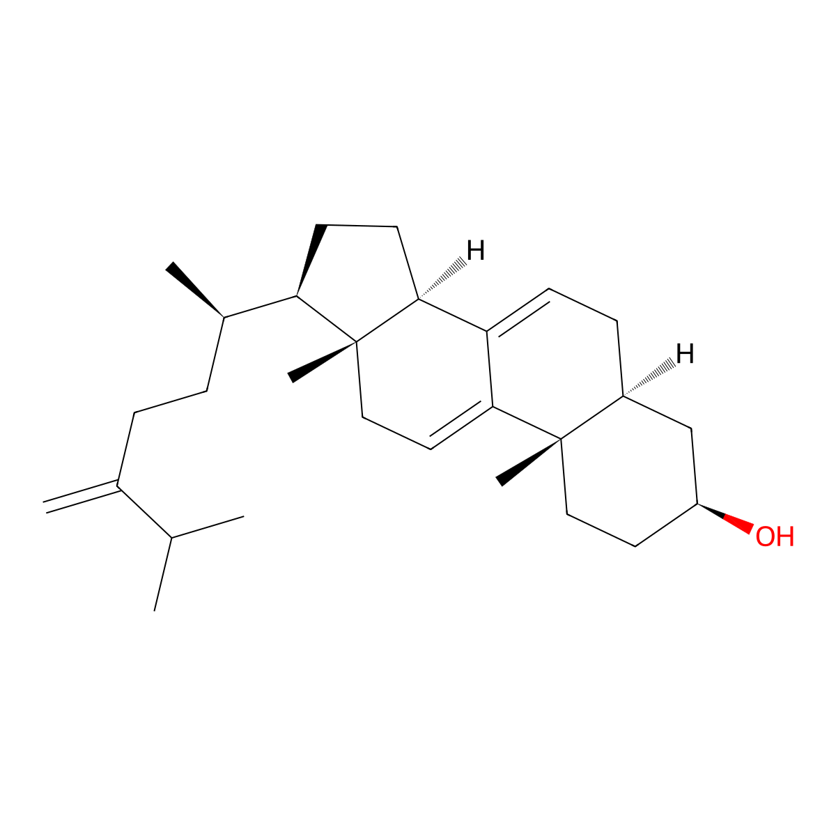 24-Methylcholesta-7,9(11),24(28)-trien-3-ol molecular structure, CAS 84223-03-0