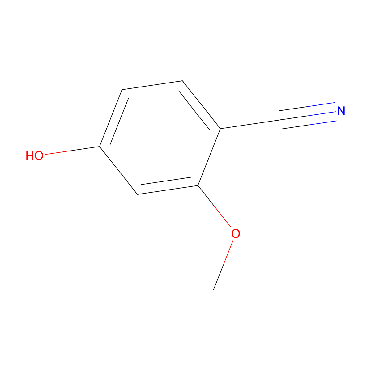 4-Hydroxy-2-methoxybenzonitrile molecular structure, CAS 84224-29-3