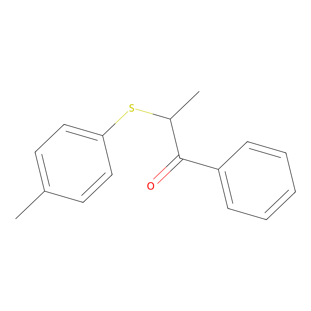 2-(4-Methylphenyl)sulfanyl-1-phenylpropan-1-one molecular structure, CAS 84224-83-9