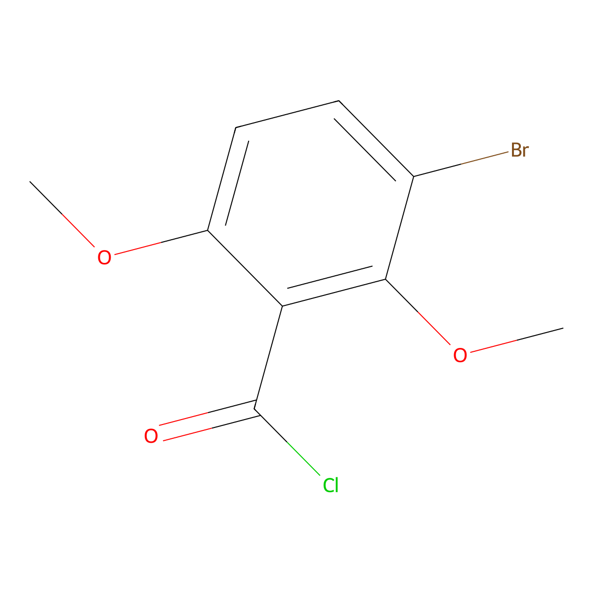 Benzoyl chloride, 3-bromo-2,6-dimethoxy- molecular structure, CAS 84225-91-2