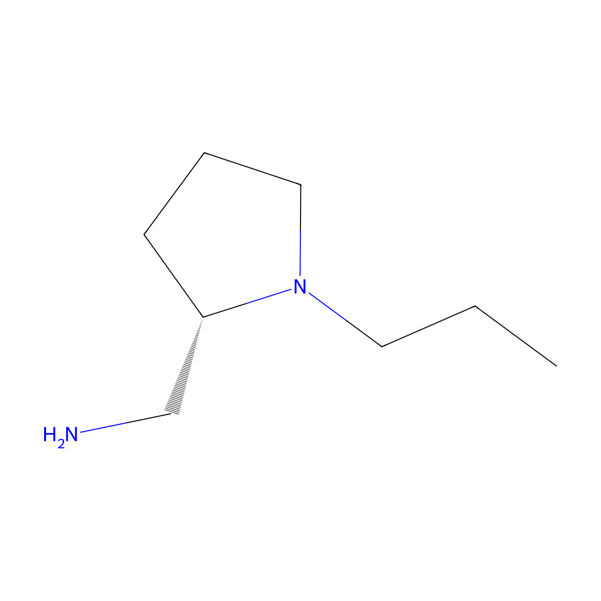 (S)-(1-propylpyrrolidin-2-yl)methanamine molecular structure, CAS 84225-92-3