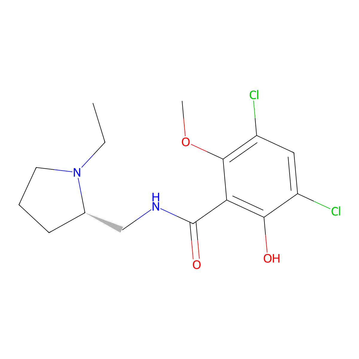 Raclopride molecular structure, CAS 84225-95-6
