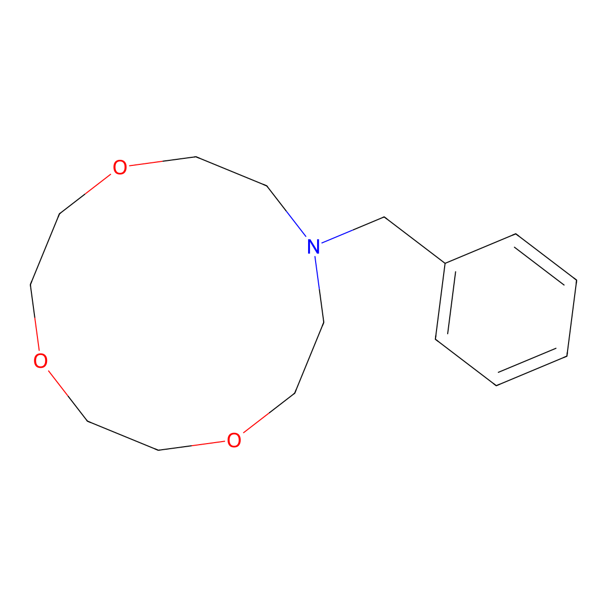 10-Benzyl-1,4,7-trioxa-10-azacyclododecane molecular structure, CAS 84227-47-4