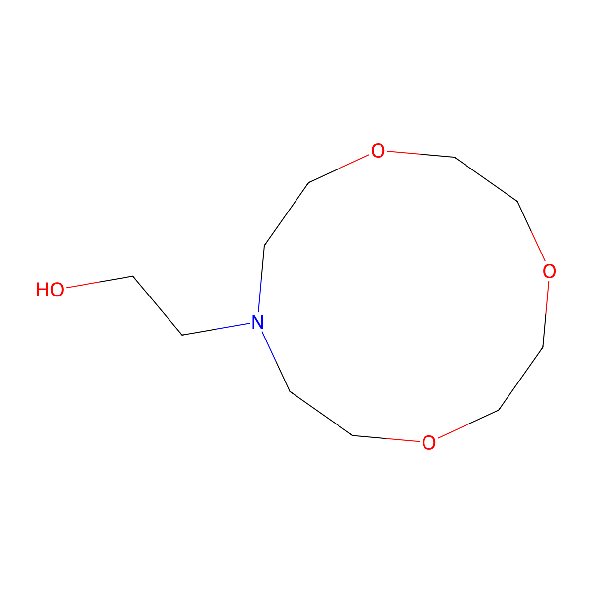 2-(1,4,7-Trioxa-10-azacyclododec-10-yl)ethanol molecular structure, CAS 84227-48-5