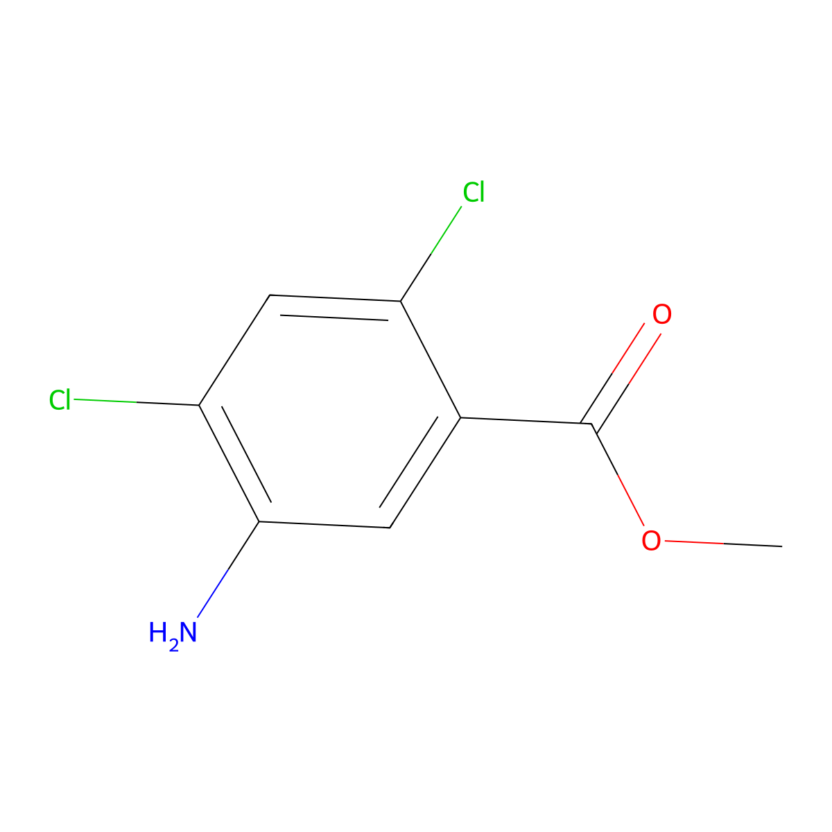 Methyl 5-amino-2,4-dichlorobenzoate molecular structure, CAS 84228-48-8
