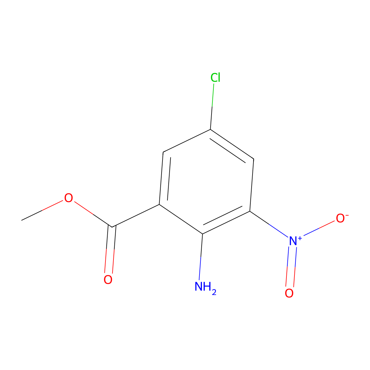 Methyl 2-amino-5-chloro-3-nitrobenzoate molecular structure, CAS 84228-49-9