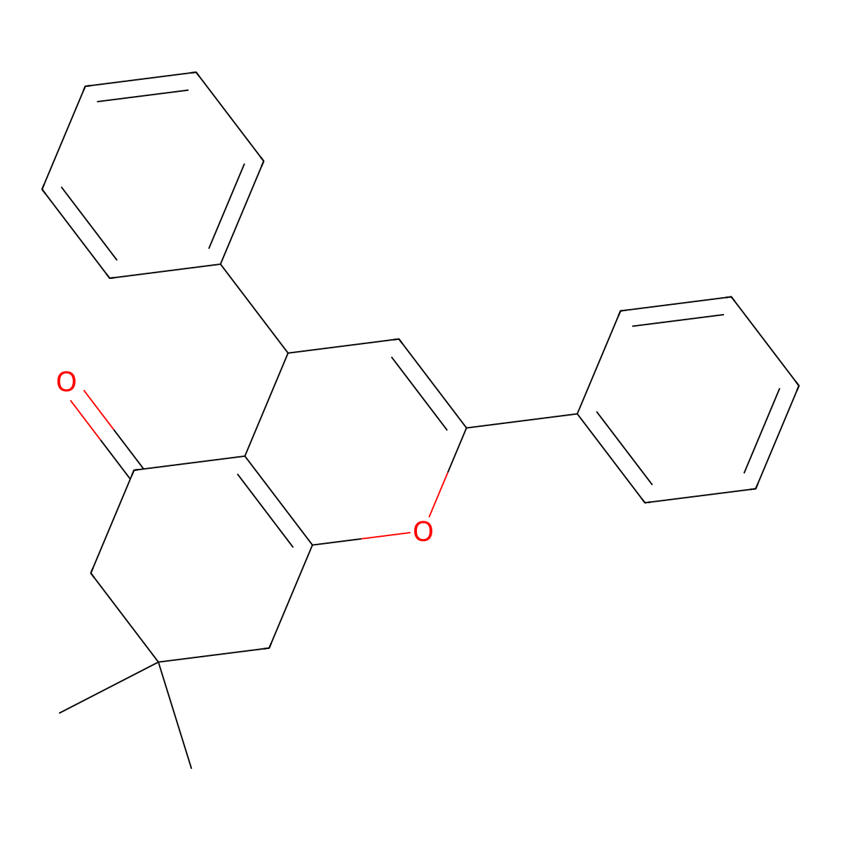 5H-1-Benzopyran-5-one, 4,6,7,8-tetrahydro-7,7-dimethyl-2,4-diphenyl- molecular structure, CAS 84230-67-1