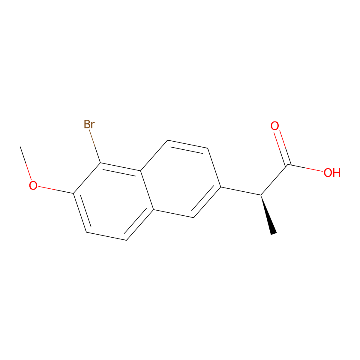 5-Bromonaproxen, (S)- molecular structure, CAS 84236-26-0