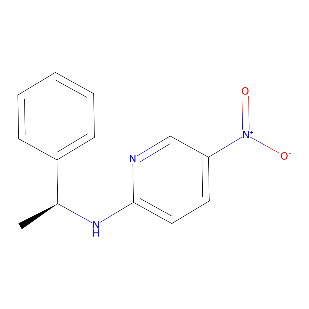 (S)-(-)-2-(alpha-Methylbenzylamino)-5-nitropyridine molecular structure, CAS 84249-39-8