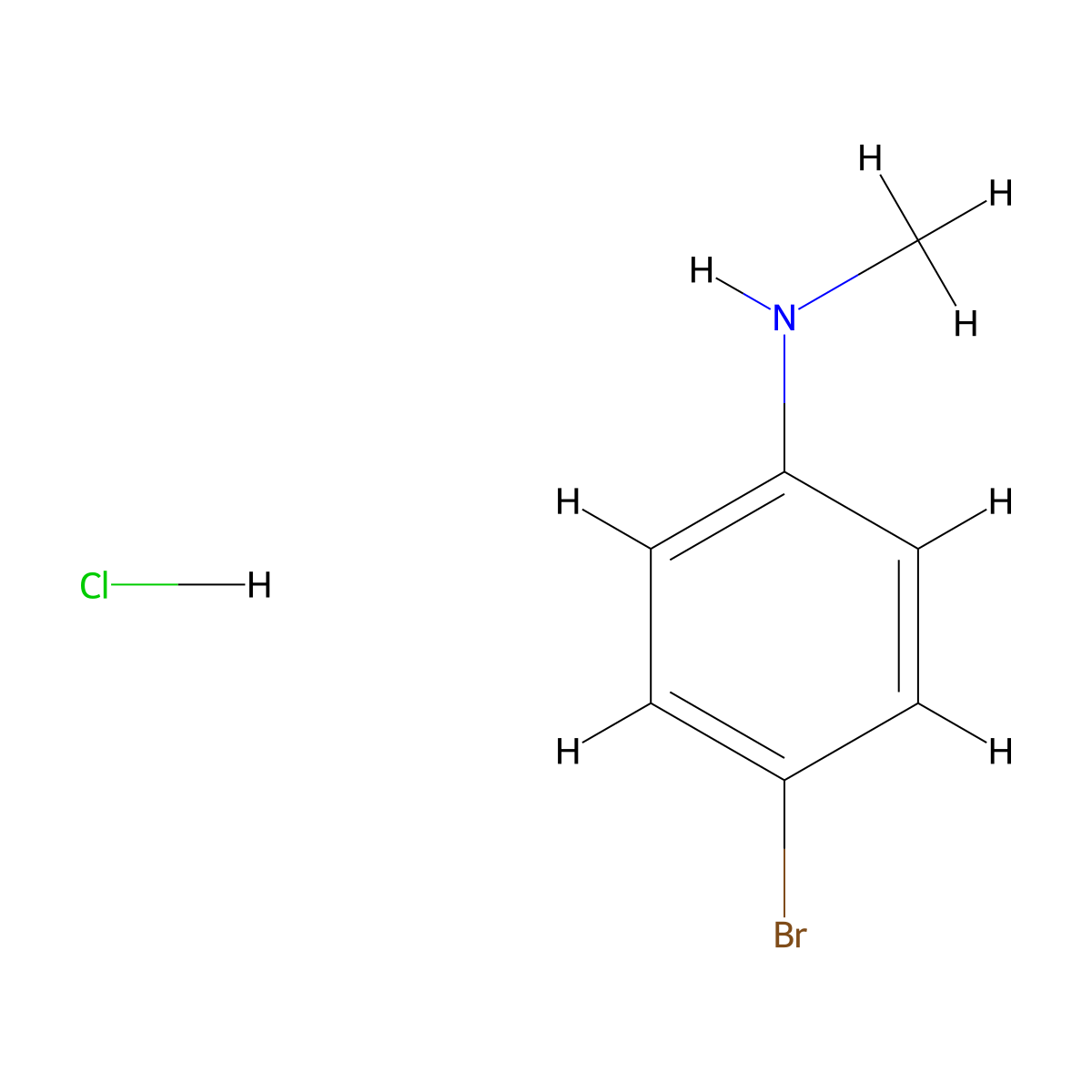 4-Bromo-N-methylaniline hydrochloride molecular structure, CAS 84250-73-7