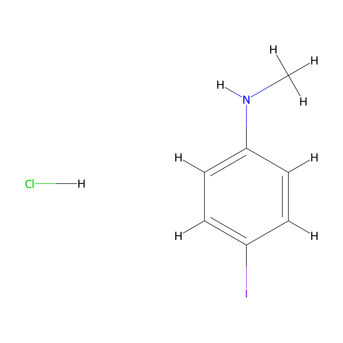 4-iodo-N-methylaniline hydrochloride molecular structure, CAS 84250-74-8