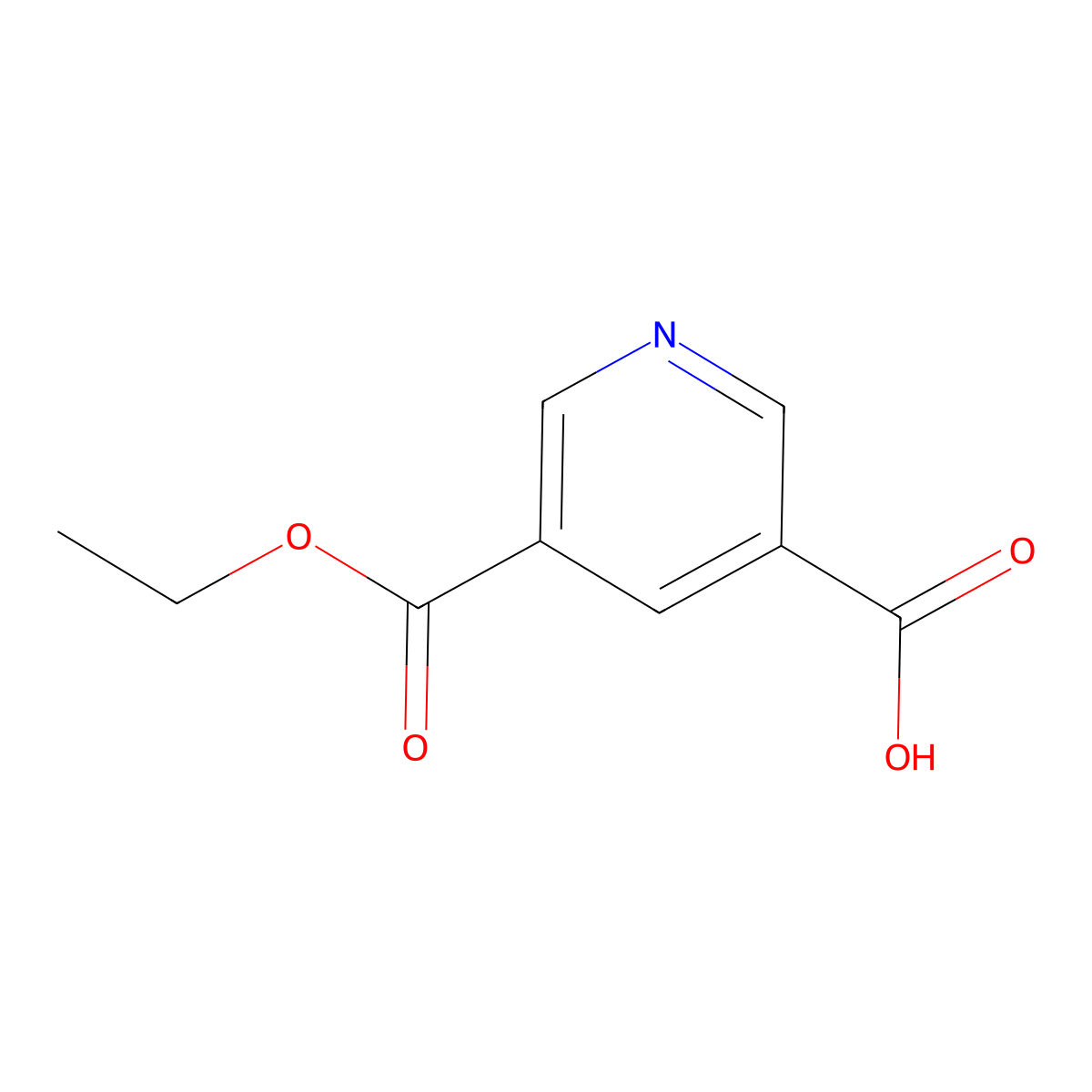 5-(Ethoxycarbonyl)pyridine-3-carboxylic acid molecular structure, CAS 84254-37-5