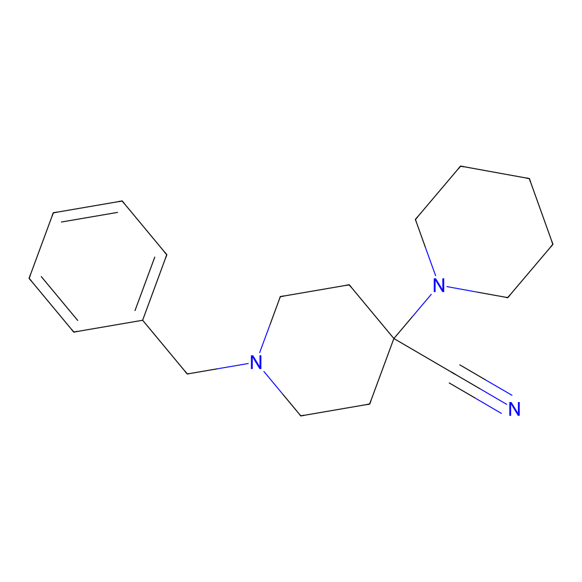 1'-(Phenylmethyl)-(1,4'-bipiperidine)-4'-carbonitrile molecular structure, CAS 84254-97-7