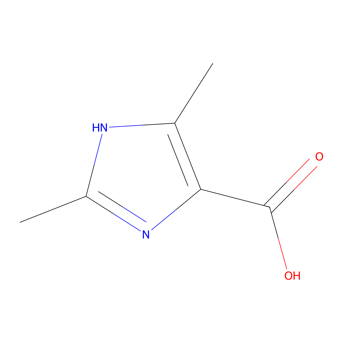 2,5-Dimethylimidazole-4-carboxylic acid molecular structure, CAS 84255-24-3