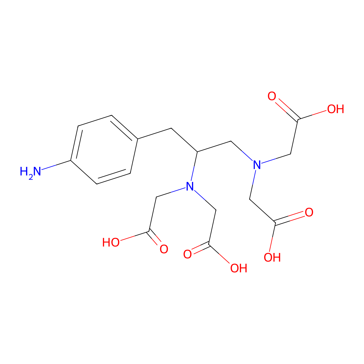 Aminobenzyl-EDTA molecular structure, CAS 84256-90-6